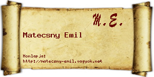 Matecsny Emil névjegykártya